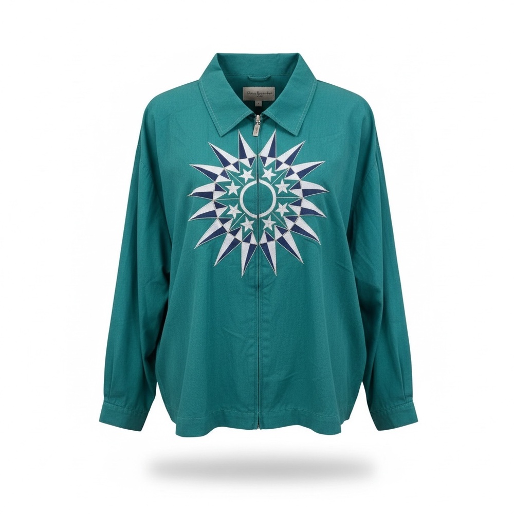 Vintage 80s *Bob Mackie* Tracksuit‎ Jacket Top with embroidered graphic art